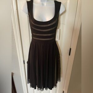 Maggy London Black Sleeveless “See Through” Dress Size 4